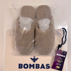 NWT BOMBAS Women's Saturday Slipper Slippers Sherpa Sandy Cove Tan Brown 7